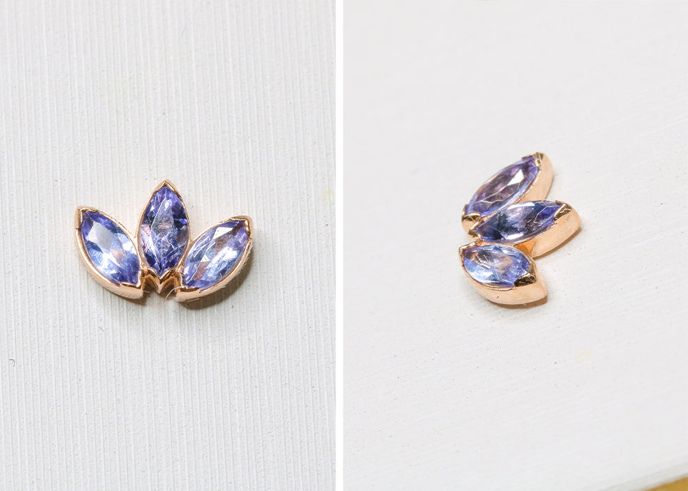 Anatometal Lavender Marquis Fan 18k good Yellow Gold